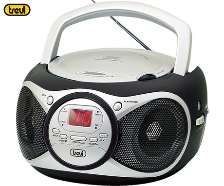 TREVI CD 512 Boombox radijski in CD predvajalnik, FM Radio, AUX, LCD zaslon, antena, črn