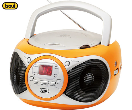 TREVI CD 512 Boombox radijski in CD predvajalnik, FM Radio, AUX, LCD zaslon, antena, oranžen