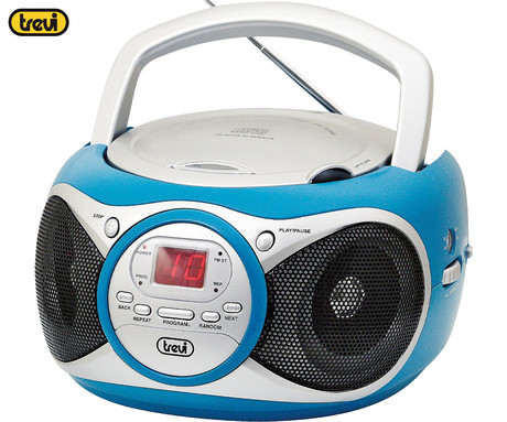 TREVI CD 512 Boombox radijski in CD predvajalnik, FM Radio, AUX, LCD zaslon, antena, moder