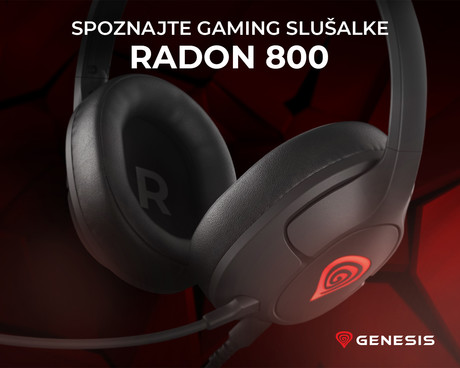 GENESIS RADON 800 gaming naglavne slušalke, 2v1, 7.1 STEREO zvok, snemljiv mikrofon, ultra lahke, LED osvetlitev, dodatne ušesne blazinice, + torbica, črne