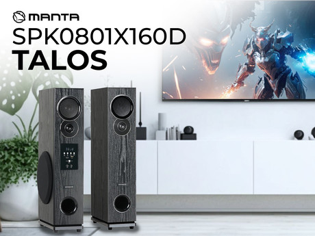 MANTA SPK0801X160D TALOS Hi-Fi zvočni sistem, KARAOKE, STEREO zvok, Bluetooth 5.0, HDMI ARC, FM Radio, USB / microSD / 2x MIC-in, + daljinski upravljalnik, lesen, črn