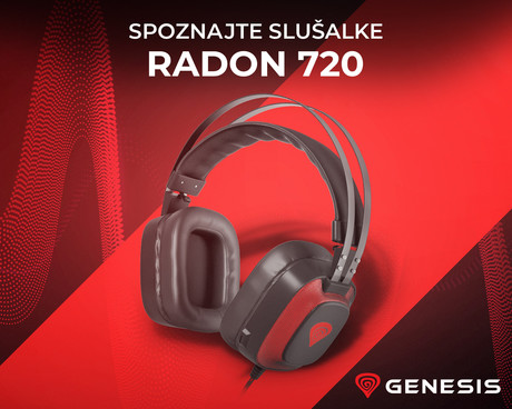 EOL - GENESIS RADON 720 gaming slušalke z mikrofonom, 7.1 STEREO, LED osvetlitev, USB, programska oprema, pleten kabel, črno rdeče