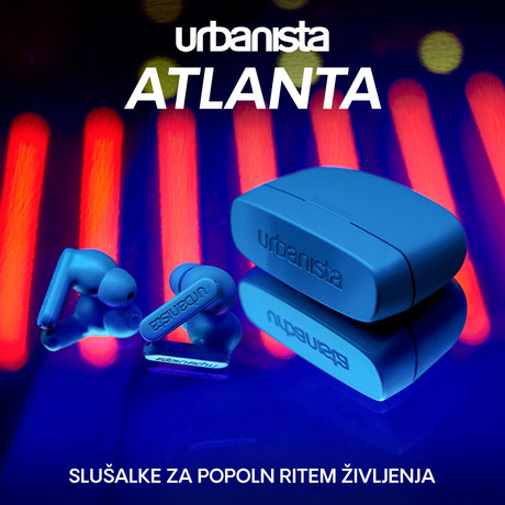 URBANISTA ATLANTA brezžične slušalke, Bluetooth® 5.2, TWS, ANC, do 34 ur predvajanja, upravljanje na dotik, IPX4 vodoodpornost, USB Type-C, modre (Steel Blue)