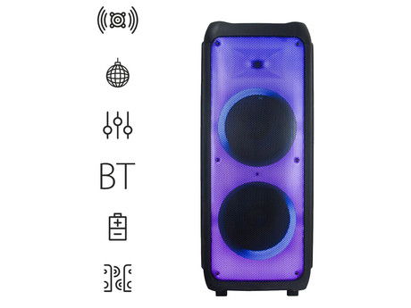 MANTA SPK1202B250 KRIOS prenosni KARAOKE zvočnik, Bluetooth, TWS, Equalizer, polnilna baterija, Super Bass, USB / microSD / AUX / MIC-in, + mikrofon, + daljinec, črn