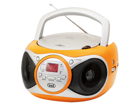 EOL - TREVI CD 512 Boombox radijski in CD predvajalnik, FM Radio, AUX, LCD zaslon, antena, oranžen