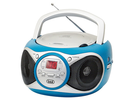 EOL - TREVI CD 512 Boombox radijski in CD predvajalnik, FM Radio, AUX, LCD zaslon, antena, moder