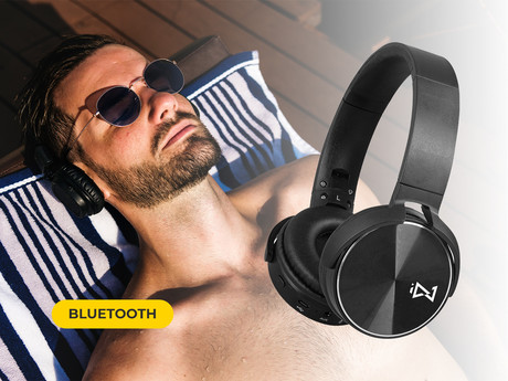 TREVI DJ 12E50 naglavne slušalke, Bluetooth 5.0, mikrofon, AUX-in, zložljive, črne