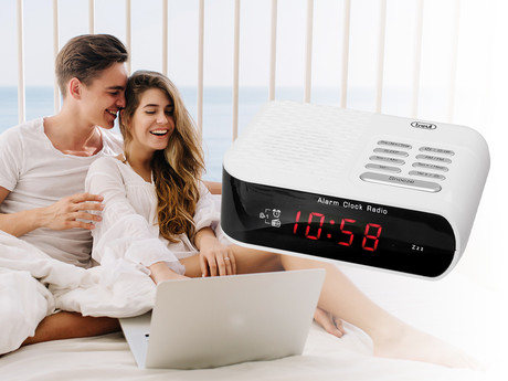 TREVI RC 827 Digital Radio alarm ura, FM Radio, Snooze, Sleep, bela