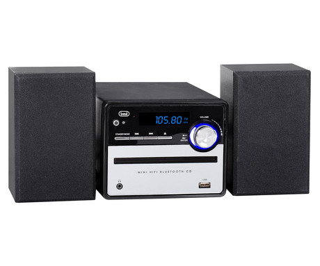 TREVI HCX 10F6 Hi-Fi zvočni sistem, 20W, FM Radio, Bluetooth, CD predvajalnik,  MP3 / USB / AUX, + daljinski upravljalnik, črn