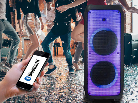 MANTA SPK1202B250 KRIOS prenosni KARAOKE zvočnik, Bluetooth 5.0, TWS, Equalizer, polnilna baterija, Super Bass, USB / microSD / AUX / MIC-in, + mikrofon, + daljinec, črn