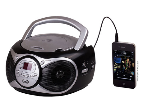 EOL - TREVI CD 512 Boombox radijski in CD predvajalnik, FM Radio, AUX, LCD zaslon, antena, črn