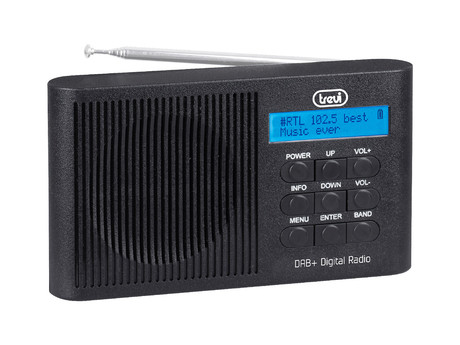 TREVI 7F91R Prenosni digitalni radio, DAB/DAB+/FM, polnilna baterija, črn