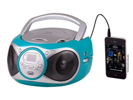 EOL - TREVI CD 512 Boombox radijski in CD predvajalnik, FM Radio, AUX, LCD zaslon, antena, moder