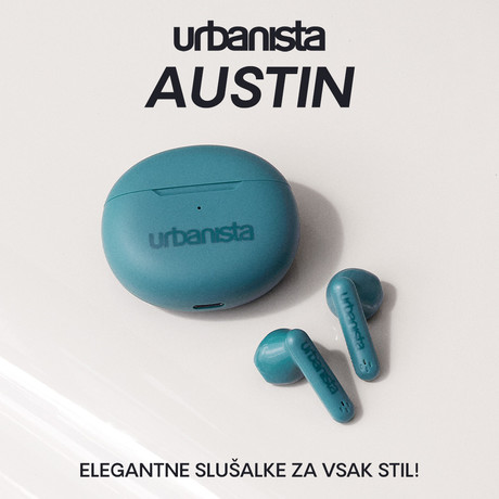 URBANISTA AUSTIN brezžične slušalke, Bluetooth® 5.3, TWS, do 20 ur predvajanja, upravljanje na dotik, IPX4 vodoodpornost, USB Type-C, zelene (Lake Green)