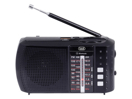 TREVI RA 7F20 Prenosni Radio FM/AW/SW, Bluetooth, MP3, USB/MicroSD, polnilna baterija, črn