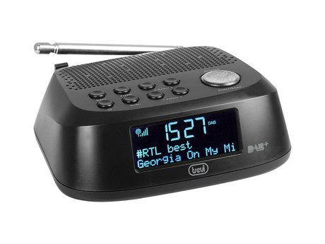 TREVI RC 80D4 Radio alarm ura + DAB/DAB+/FM Radio, USB polnilec, črna