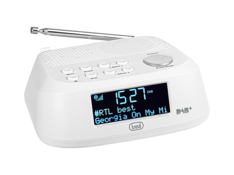 TREVI RC 80D4 Radio alarm ura + DAB/DAB+/FM Radio, USB polnilec, bela