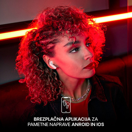 URBANISTA ATLANTA brezžične slušalke, Bluetooth® 5.2, TWS, ANC, do 34 ur predvajanja, upravljanje na dotik, IPX4 vodoodpornost, USB Type-C, rdeče (Vibrant Red)