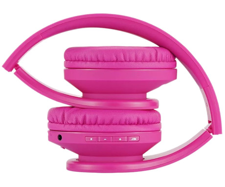 PowerLocus P2 KIDS brezžične naglavne slušalke, otroške, Bluetooth, polnilna baterija, do 15 ur, LED osvetlitev, zložljive, USB Type-C, AUX, +torbica, roza