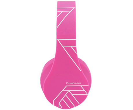 PowerLocus P2 KIDS brezžične naglavne slušalke, otroške, Bluetooth, polnilna baterija, do 15 ur, LED osvetlitev, zložljive, USB Type-C, AUX, +torbica, roza