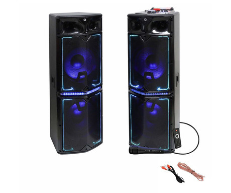 EOL - MANTA SPK1201X500D MINOS zvočni KARAOKE sistem, STEREO zvok, Bluetooth 5.0, FM radio, USB / SD / AUX / 2x MIC, daljinski upravljalnik + mikrofon, črn