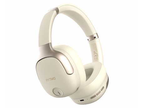 MANTA RYTMO ELEGANCE brezžične naglavne slušalke, Bluetooth 5.3, Hybrid ANC, polnilna baterija, do 50 ur, zložljive, 4x mikrofon, USB Type-C, AUX, +torbica, bež (Creamy White)