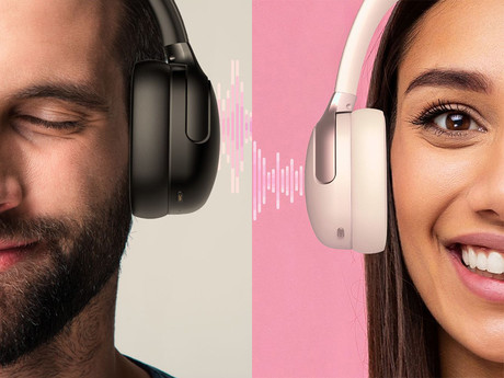 MANTA RYTMO ELEGANCE brezžične naglavne slušalke, Bluetooth 5.3, Hybrid ANC, polnilna baterija, do 50 ur, zložljive, 4x mikrofon, USB Type-C, AUX, +torbica, bež (Creamy White)