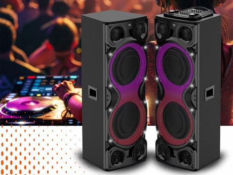 MANTA SPK1204X800D MINOS PRO zvočni KARAOKE sistem, STEREO zvok, Bluetooth, Equalizer, X-Bass, RGB LED osvetlitev, USB / microSD / AUX / MIC-in, +mikrofon, +daljinec, črn