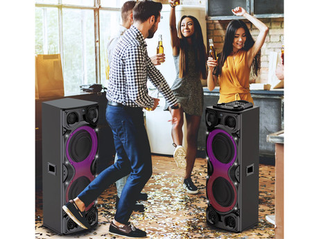 MANTA SPK1204X800D MINOS PRO zvočni KARAOKE sistem, STEREO zvok, Bluetooth, Equalizer, X-Bass, RGB LED osvetlitev, USB / microSD / AUX / MIC-in, +mikrofon, +daljinec, črn