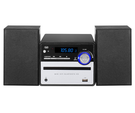 TREVI HCX 10F6 Hi-Fi zvočni sistem, 20W, FM Radio, Bluetooth, CD predvajalnik,  MP3 / USB / AUX, + daljinski upravljalnik, črn