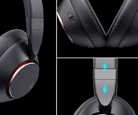 TREVI DJ 12E90 brezžične naglavne slušalke, Bluetooth 5.3, Active Noise Cancelling, mikrofon, prostoročno telefoniranje, zložljive, polnilna baterija, USB Type-C, + torbica, črne