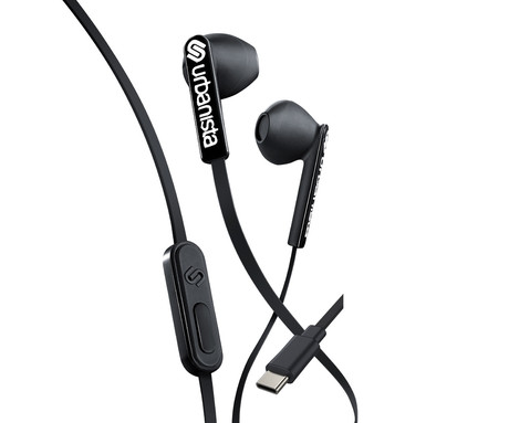 URBANISTA SAN FRANCISCO žične slušalke z mikrofonom, USB Type-C, hibridna ergonomska oblika, klicanje, Android / iOS / Windows, črne (Midnight Black)