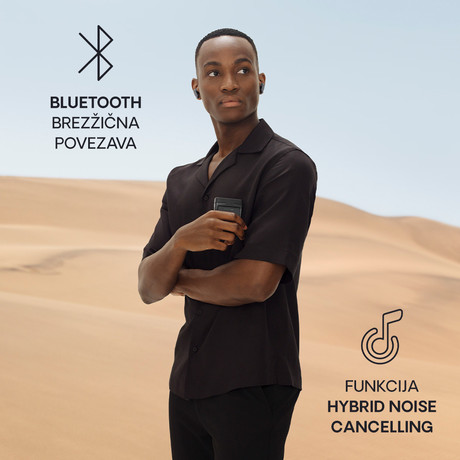 URBANISTA PHOENIX brezžične SOLARNE slušalke, Bluetooth® 5.2, TWS, solarno polnjenje, upravljanje na dotik, IPX4 vodoodpornost, USB Type-C, roza zlate (Desert Rose)