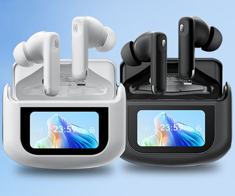Blackview AIRBUDS 12 brezžične ušesne slušalke, Bluetooth 5.4, Advanced ANC & ENC, LED zaslon, klicanje, mikrofon, polnilna postaja, do 28 ur, IPX7 vodoopornost, USB Type-C, črne (Ink Black)