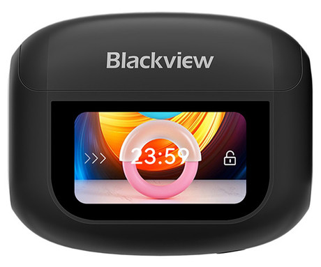 Blackview AIRBUDS 12 brezžične ušesne slušalke, Bluetooth 5.4, Advanced ANC & ENC, LED zaslon, klicanje, mikrofon, polnilna postaja, do 28 ur, IPX7 vodoopornost, USB Type-C, črne (Ink Black)