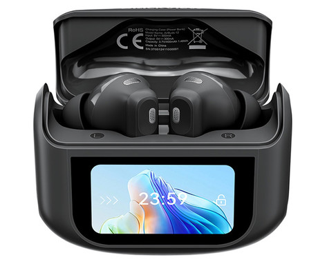 Blackview AIRBUDS 12 brezžične ušesne slušalke, Bluetooth 5.4, Advanced ANC & ENC, LED zaslon, klicanje, mikrofon, polnilna postaja, do 28 ur, IPX7 vodoopornost, USB Type-C, črne (Ink Black)