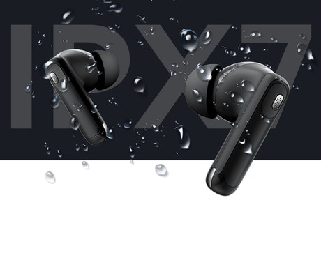 Blackview AIRBUDS 12 brezžične ušesne slušalke, Bluetooth 5.4, Advanced ANC & ENC, LED zaslon, klicanje, mikrofon, polnilna postaja, do 28 ur, IPX7 vodoopornost, USB Type-C, črne (Ink Black)
