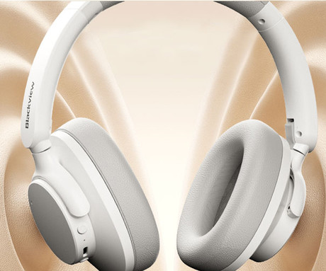 Blackview FITBUDS H1 brezžične naglavne slušalke, Bluetooth 5.4, 3D Stereo, Hybrid ANC & ENC, klicanje, mikrofon, polnilna baterija, do 65 ur, zložljive, USB Type-C, bele (Nebula White)