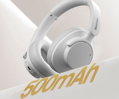 Blackview FITBUDS H1 brezžične naglavne slušalke, Bluetooth 5.4, 3D Stereo, Hybrid ANC & ENC, klicanje, mikrofon, polnilna baterija, do 65 ur, zložljive, USB Type-C, bele (Nebula White)