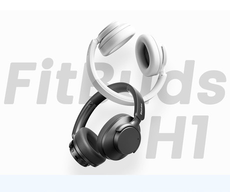 Blackview FITBUDS H1 brezžične naglavne slušalke, Bluetooth 5.4, 3D Stereo, Hybrid ANC & ENC, klicanje, mikrofon, polnilna baterija, do 65 ur, zložljive, USB Type-C, bele (Nebula White)