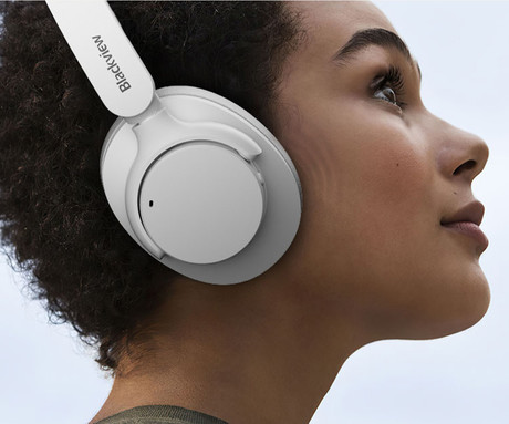 Blackview FITBUDS H1 brezžične naglavne slušalke, Bluetooth 5.4, 3D Stereo, Hybrid ANC & ENC, klicanje, mikrofon, polnilna baterija, do 65 ur, zložljive, USB Type-C, bele (Nebula White)