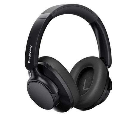Blackview FITBUDS H1 brezžične naglavne slušalke, Bluetooth 5.4, 3D Stereo, Hybrid ANC & ENC, klicanje, mikrofon, polnilna baterija, do 65 ur, zložljive, USB Type-C, črne (Nimbus Black)