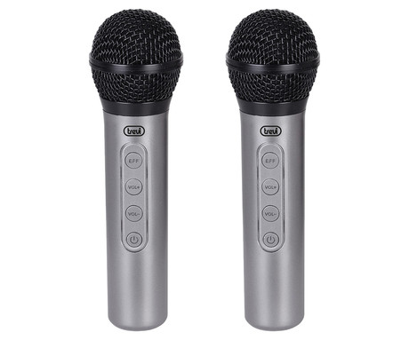 TREVI EM 415R komplet brezžičnih mikrofonov, 2x mikrofon, polnilna baterija, 2.4GHz sprejemnik, domet 15m, Type-C