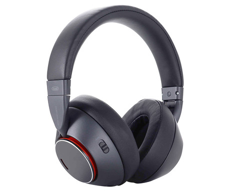 TREVI DJ 12E90 brezžične naglavne slušalke, Bluetooth 5.3, Active Noise Cancelling, mikrofon, prostoročno telefoniranje, zložljive, polnilna baterija, USB Type-C, + torbica, črne