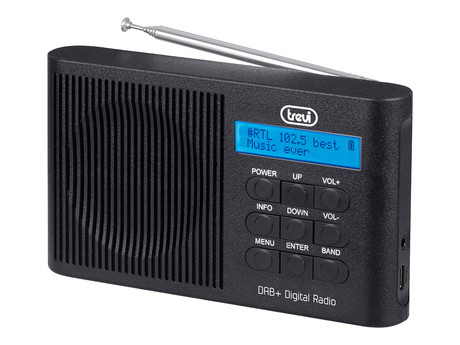 TREVI 7F91R Prenosni digitalni radio, DAB/DAB+/FM, polnilna baterija, črn