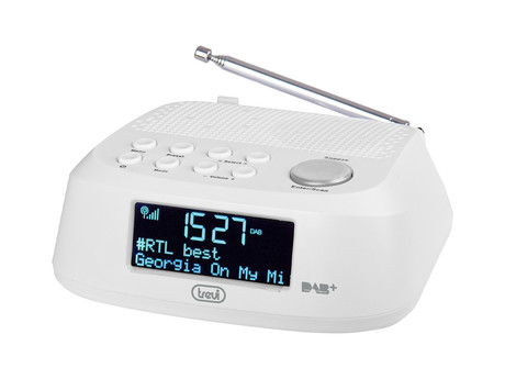 TREVI RC 80D4 Radio alarm ura + DAB/DAB+/FM Radio, USB polnilec, bela