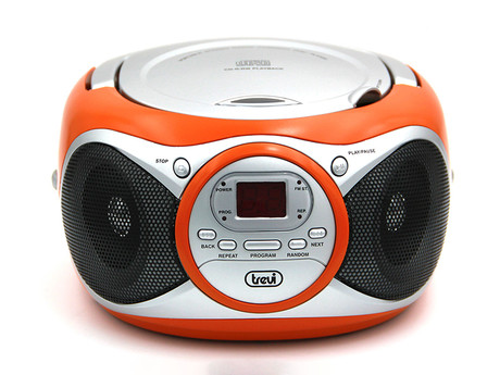 EOL - TREVI CD 512 Boombox radijski in CD predvajalnik, FM Radio, AUX, LCD zaslon, antena, oranžen