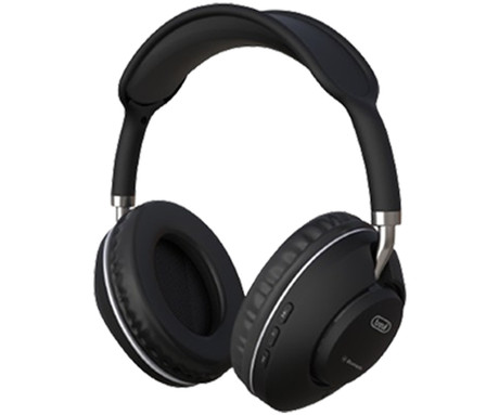 TREVI DJ 12E42 BT brezžične naglavne slušalke, Bluetooth 5.3, polnilna baterija, mikrofon, telefoniranje, gumbi za upravljanje, USB Type-C, AUX, črne