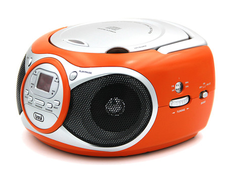 EOL - TREVI CD 512 Boombox radijski in CD predvajalnik, FM Radio, AUX, LCD zaslon, antena, oranžen