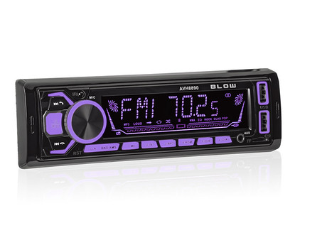 Avtoradio BLOW AVH8890, MP3, daljinski upravljalnik, Bluetooth/MicroSD/USB, 4x60W, večbarvni display + mikrofon